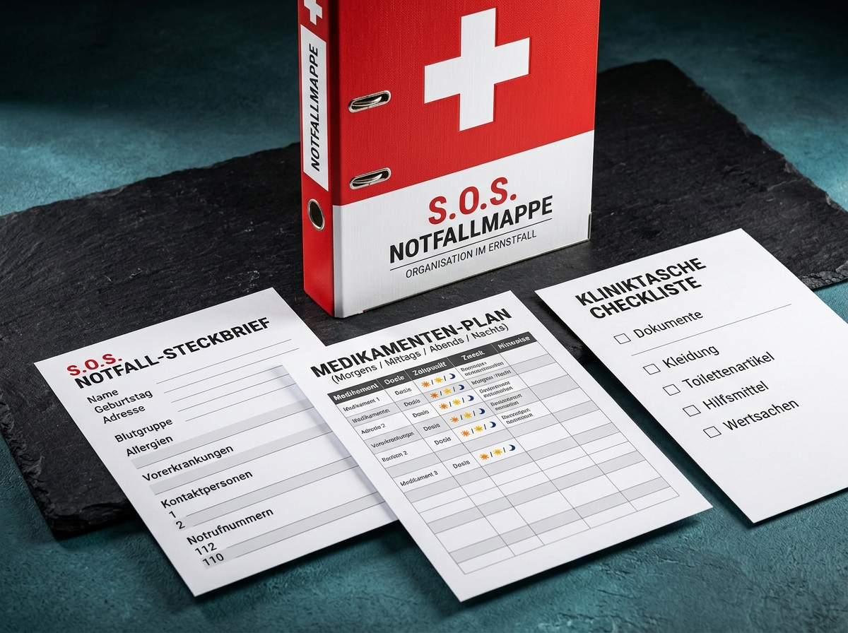 S.O.S. Notfallmappe & Medikamenten-Tracker Mockup